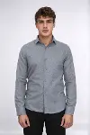 Desensiz Slim Fit Gri Erkek Oduncu Gömlek - Wessi-3