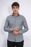 Desensiz Slim Fit Gri Erkek Oduncu Gömlek - Wessi-5