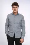 Desensiz Slim Fit Gri Erkek Oduncu Gömlek - Wessi-1