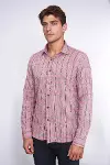 Bordo Kareli Slim-Fit Gömlek - Wessi-5