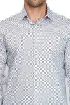 Beyaz Mini Kare Desenli Slim Fit Gömlek - Wessi-2