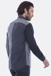 Desenli Armalı Siyah Gömlek - Wessi-4