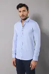 Açık Mavi Pamuklu Erkek Gömlek | Wessi-2