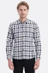 Slim Fit Kareli Desenli Gri Gömlek - Wessi-3