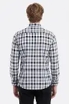 Slim Fit Kareli Desenli Gri Gömlek - Wessi-5