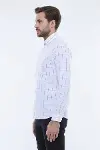 Beyaz Slim Fit Kareli Erkek Gömlek - Wessi-4