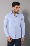Açık Mavi Pamuklu Erkek Gömlek | Wessi-1