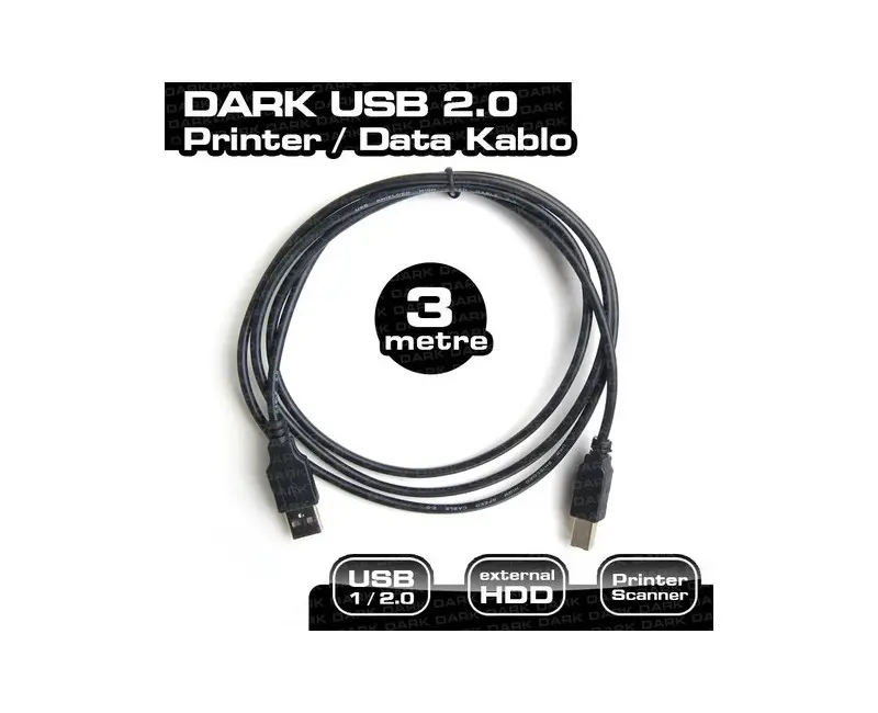 DK-CB-USB2PRNL300 USB 2.0 3 M PRINTER VE DATA KABLOSU