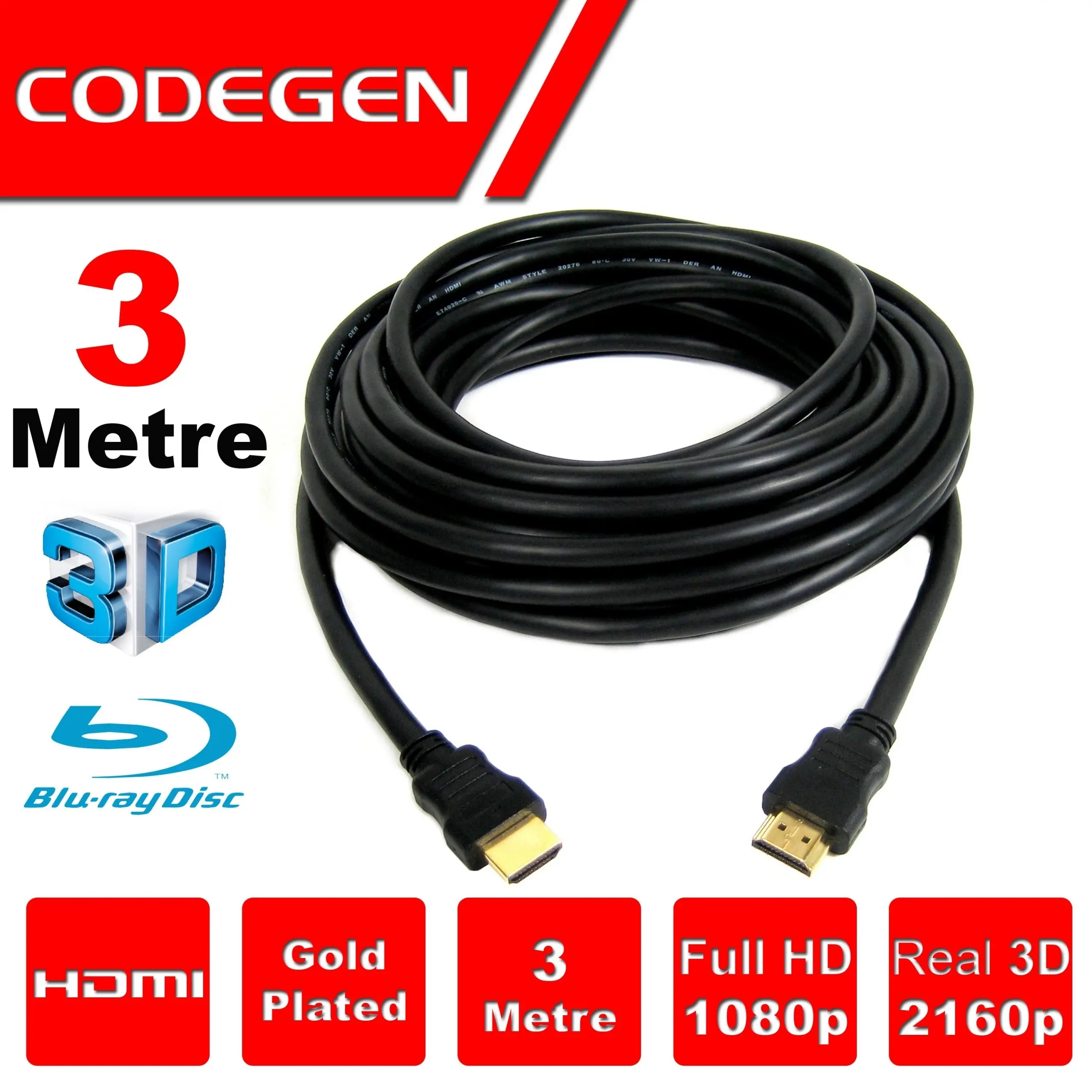 CPS30 3 Metre HDMI v1.4 3mt, 3D, Ağ Destekli, Altın Uçlu HDMI Kablo