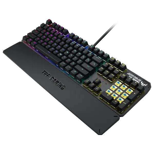 TUF GAMING K3 AURA SYNC RGB OPTIK MEKANIK TURKCE OYUNCU KLAVYESI BILEK DESTEGI SUYA VE TOZA DAYANIKLI RED SWITCH