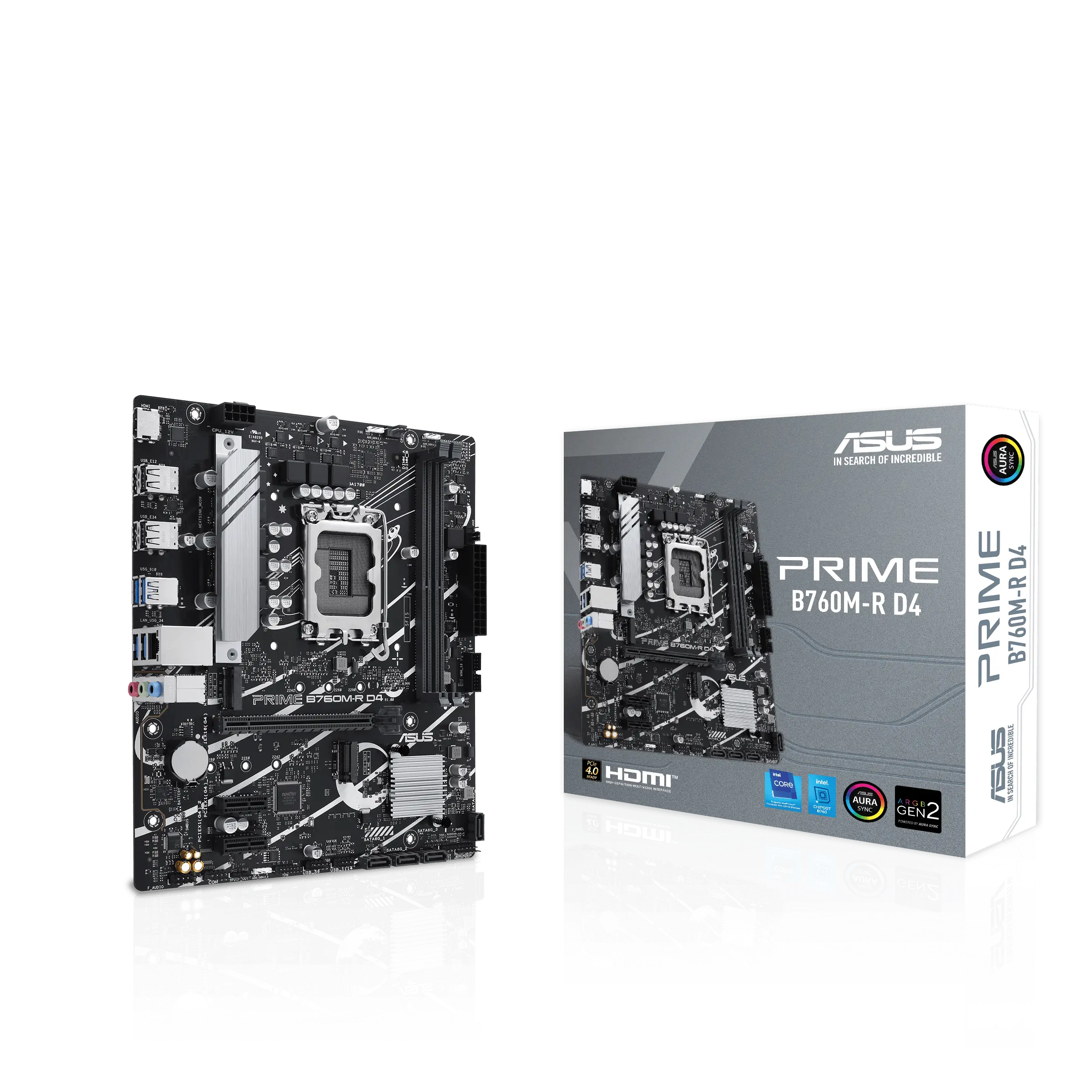 PRIME B760M-R D4, 2xDDR4, 2x M.2, HDMI, 12-13-14.Nesil, LGA1700 Soket, Anakart
