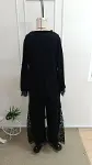 Kadın Uzun Kollu Bisiklet Yakalı Dantel Detaylı Viskon Iki Iplik Bluz Ve Pantolon Ikili Takım-5