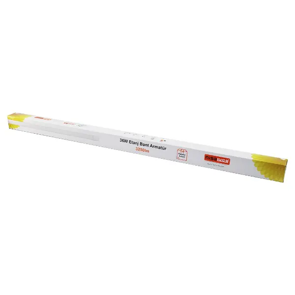 NİSALUCE EAMP-082/1 2PCS 36W - 120CM LED ETANJ BANT ARMATÜR LAMBA AMPUL BEYAZ - 6500K 3250LÜMEN MONTAJ AYAR KANALLI (4745)