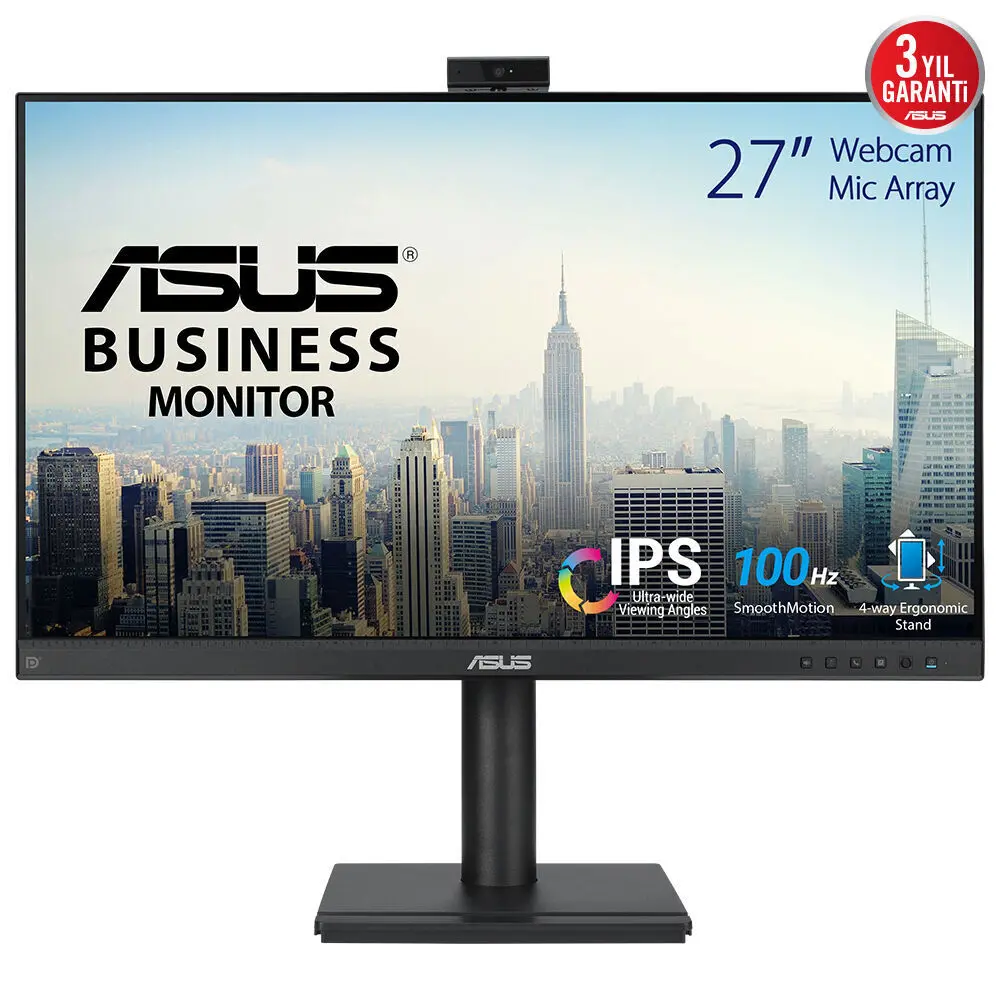KURUMSAL BE249QFK 23.8 IPS WEBCAM 1920x1080 5ms 100Hz 250cd DP HDMI VGA Hoparlör VESA 3YIL 99% sRGB DÜŞÜK MAVİ IŞIK EYE CARE PİVOT MONİTÖR