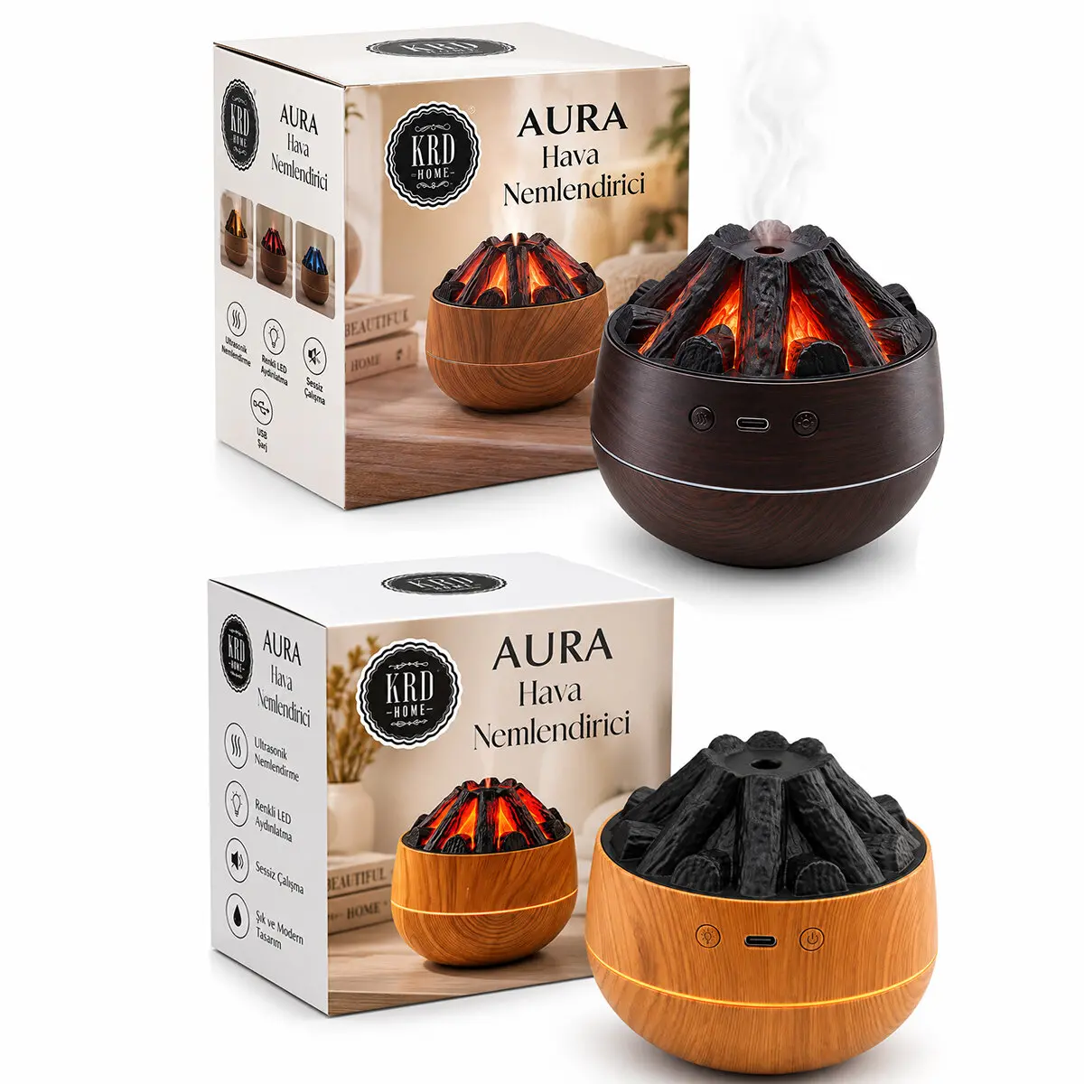 AURA ŞÖMİNE HAVA NEMLENDİRİCİ BUHAR MAKİNE - KOKU GİDERİCİ 8778 (4745)