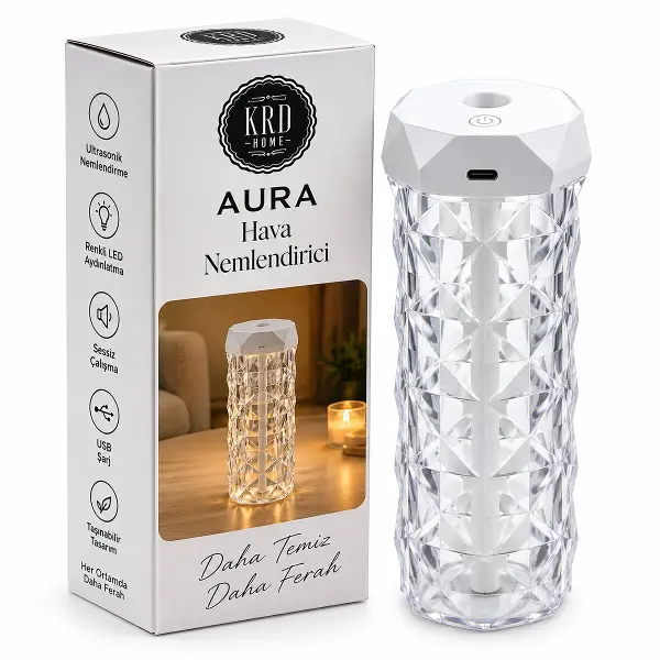 AURA KRİSTAL HAVA NEMLENDİRİCİ BUHAR MAKİNE - KOKU GİDERİCİ KRD-8775 (4745)