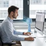 3 Kademeli Telefon Tutuculu Standlı Mini Fan – Tuşu Ayı Figürlü Masaüstü ve EldeKullanılabilen Taşınabilir Fan  EKL30 (4745)-4
