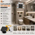 PLASTİK ASPİRATÖR 120 ANTRASİT BANYO TUVALET HAVALANDIRMA ASPİRATÖRÜ 16W 1900RPM 180M3/H EBT-120SA (4745)-3