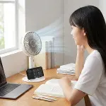 3 Kademeli Masaüstü Fan – Telefon Tutuculu Standlı Taşınabilir Mini Fan ZB161 (4745)-3