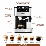 SİYAH - KROM ESPRESSO KAHVE MAKİNESİ 6 FARKLI KAHVE 1.5LT SU HAZNE - 500ML SÜT HAZNE 1350W SCM-2995 (4745)-2