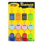 12 ADET HESAP MAK. ANAHTARLIK RENKLİ PLASTİK NRX-4089 (4745)-1