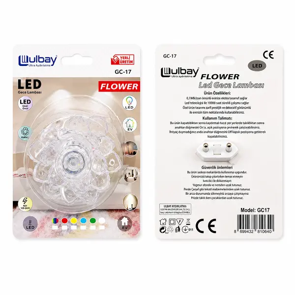 10 ADET KOZALAK LED GECE LAMBASI GC-17 (4745)