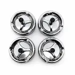 12 ADET ASHTRAY YUVARLAK - BASMALI METAL KÜLLÜK (4745)-2