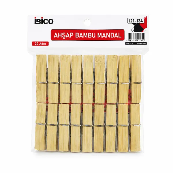 20PCS BÜYÜK AHŞAP BAMBU MANDAL (4745)