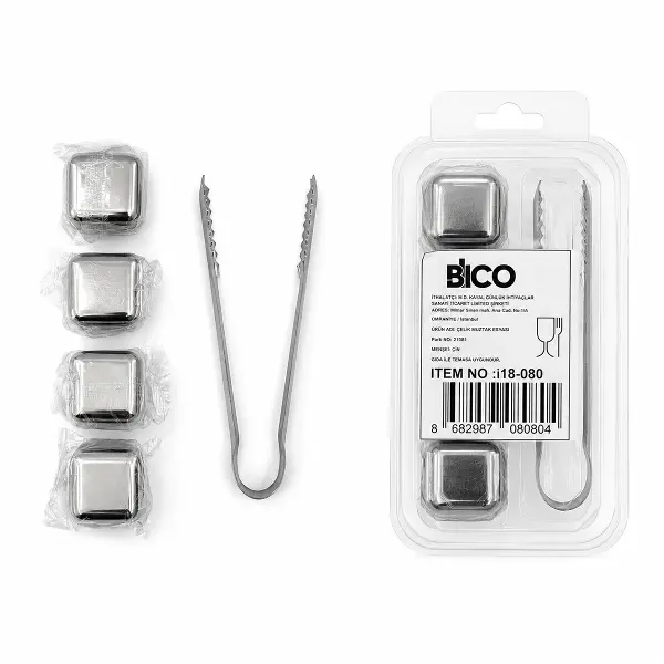 5PCS = 4 KÜP - MAŞA KÜP ŞEKLİ METAL BUZLUK (4745)