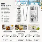 5PCS = 4 KÜP - MAŞA KÜP ŞEKLİ METAL BUZLUK (4745)-2