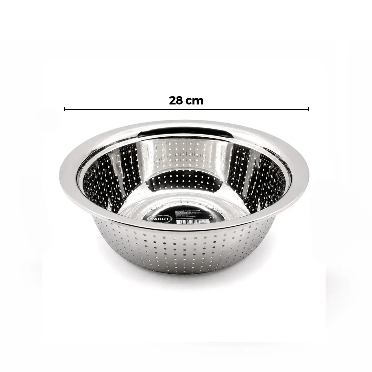 28CM KULPSUZ PASLANMAZ METAL SEPET SÜZGEÇ (4745)