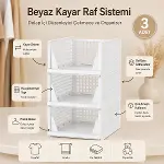 3 KATLI PORTATİF ORGANİZER - ÇOK AMAÇLI KAYAR RAF 18.5X33.5X43CM TOPLAM 55.5CM (4745)-2