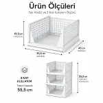 3 KATLI PORTATİF ORGANİZER - ÇOK AMAÇLI KAYAR RAF 18.5X33.5X43CM TOPLAM 55.5CM (4745)-1