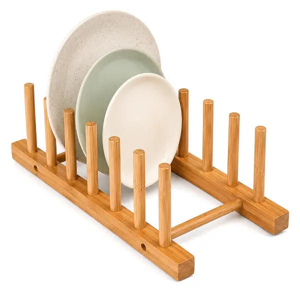 2PCS BAMBU - AHŞAP TEZGAH ÜSTÜ TABAKLIK - BULAŞIKLIK (4745)