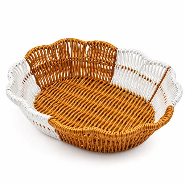 ELİPS - PAPATYA HASIR K.RENGİ - BEYAZ EKMEK SEPETİ 28X20CM (4745)