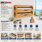 2IN1 AHŞAP BAMBU STREÇLİK - FOLYOLUK - HAVLULUK KESİCİ BIÇAK KANALLI (4745)-2