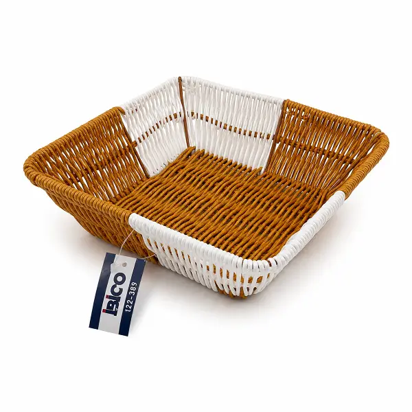 KARE HASIR K.RENGİ - BEYAZ EKMEK SEPETİ 24CM (4745)