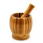AHŞAP BAMBU - ÇİZGİLİ HAVAN SARIMSAK DÖVECEK Ç: 8CM--D: 7CM--Y:10.5CM FİLELİ AMBALAJ (4745)-2