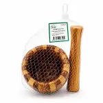 AHŞAP BAMBU - ÇİZGİLİ HAVAN SARIMSAK DÖVECEK Ç: 8CM--D: 7CM--Y:10.5CM FİLELİ AMBALAJ (4745)-3