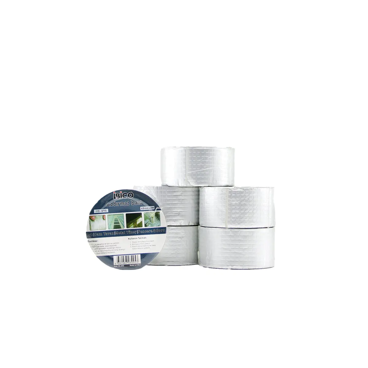 6 ADET 48MMX2MT SU SIZDIRMAZ FOLYO BANT ÇATI-CAM TAVAN-METAL YÜZEY-PENCERE - BORU VB. (4745)