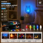 50 ADET MİX RENKLİ GECE LAMBASI AMPUL E14 - 10W C7 (4745)-3