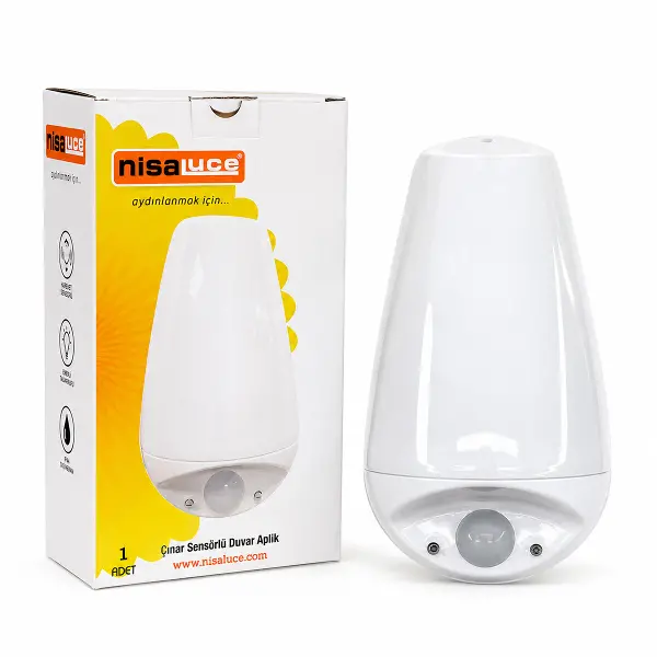 E27 - IP20 SOFT 0,4W - 50W ÇINAR SENSÖRLÜ LED APLİK DUVAR LAMBASI E2003-2 (4745)