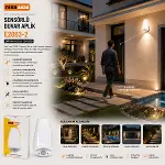 E27 - IP20 SOFT 0,4W - 50W ÇINAR SENSÖRLÜ LED APLİK DUVAR LAMBASI E2003-2 (4745)-2