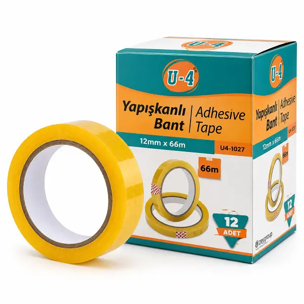 12 ADET - 12MMX66MT PARA BANTI OKUL - OFİS - KIRTASİYE (4745)
