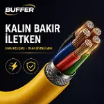 4&amp;apos;ü 1 Arada Esnek Spiral Hızlı Şarj Kablosu, Araç İçi Yaylı Kablo, Type-C ve Lightning Uyumlu Çoklu Şarj Kablosu (4745)-3