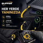 4&amp;apos;ü 1 Arada Esnek Spiral Hızlı Şarj Kablosu, Araç İçi Yaylı Kablo, Type-C ve Lightning Uyumlu Çoklu Şarj Kablosu (4745)-4