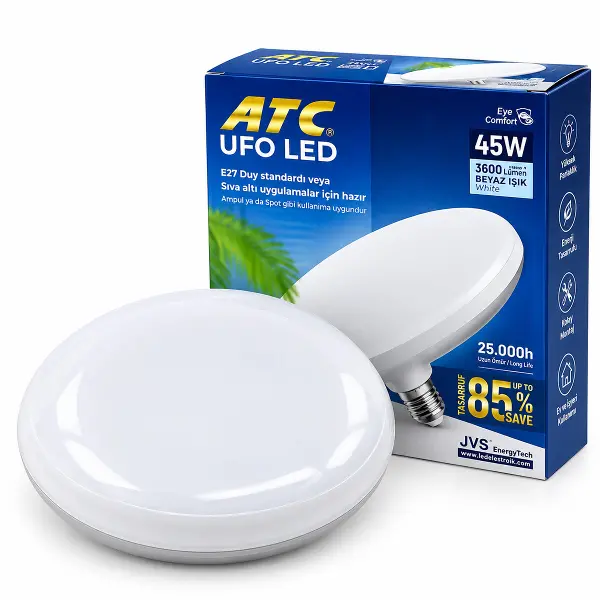 45W E27 UFO TİPİ LED LAMBA AMPUL 6500K - 3600LÜMEN (4745)