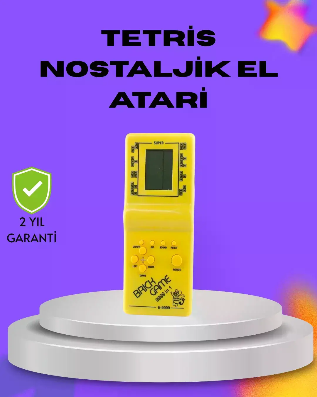 Klasik Tetris Oyunu El Konsolu – Taşınabilir Pil ile Çalışan Retro El Aterisi