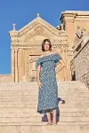 Çiçek Desenli Elbise-5