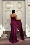 Kadın Klasik Krep V Yaka Detaylı Elbise-2